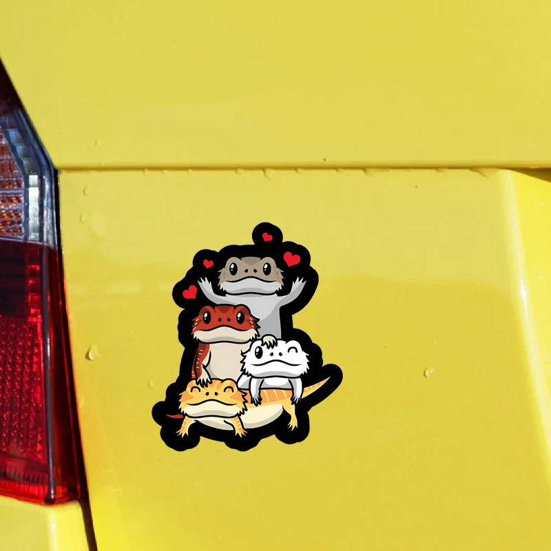 

1Pc Cute Bearded Dragon Vinyl Sticker 12.5x15cm, Suitable for Car Laptop Wall Window Bumper
