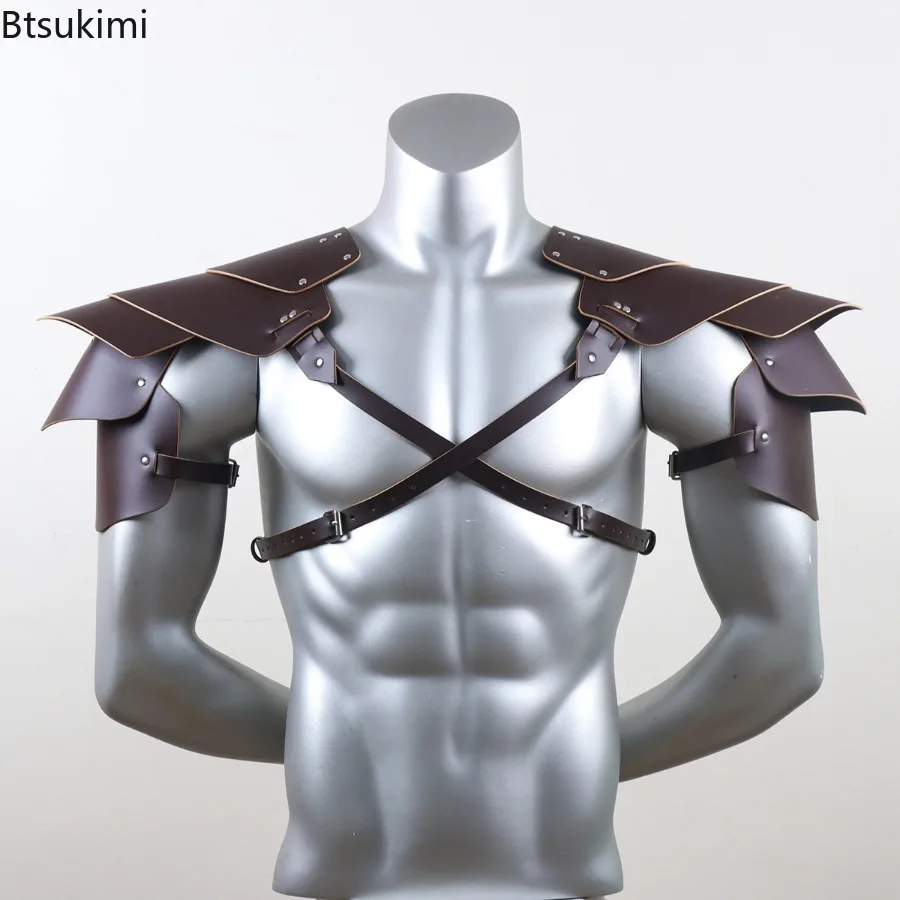 

Medieval Viking Armor Men Vintage Shoulder Harness Renaissance Style Cosplay Prop Adjustable Cool and Handsome Costume Accessory