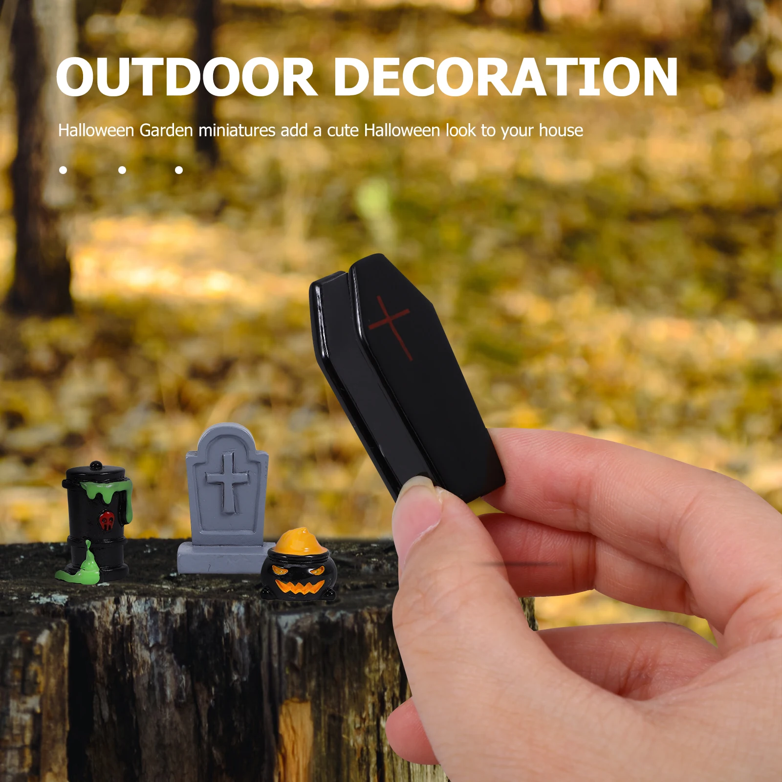 

12Pcs Halloween Resin Miniature Crafts Creative Cartoon Tabletop Desktop Home Office Micro Landscape Decorations Accessories