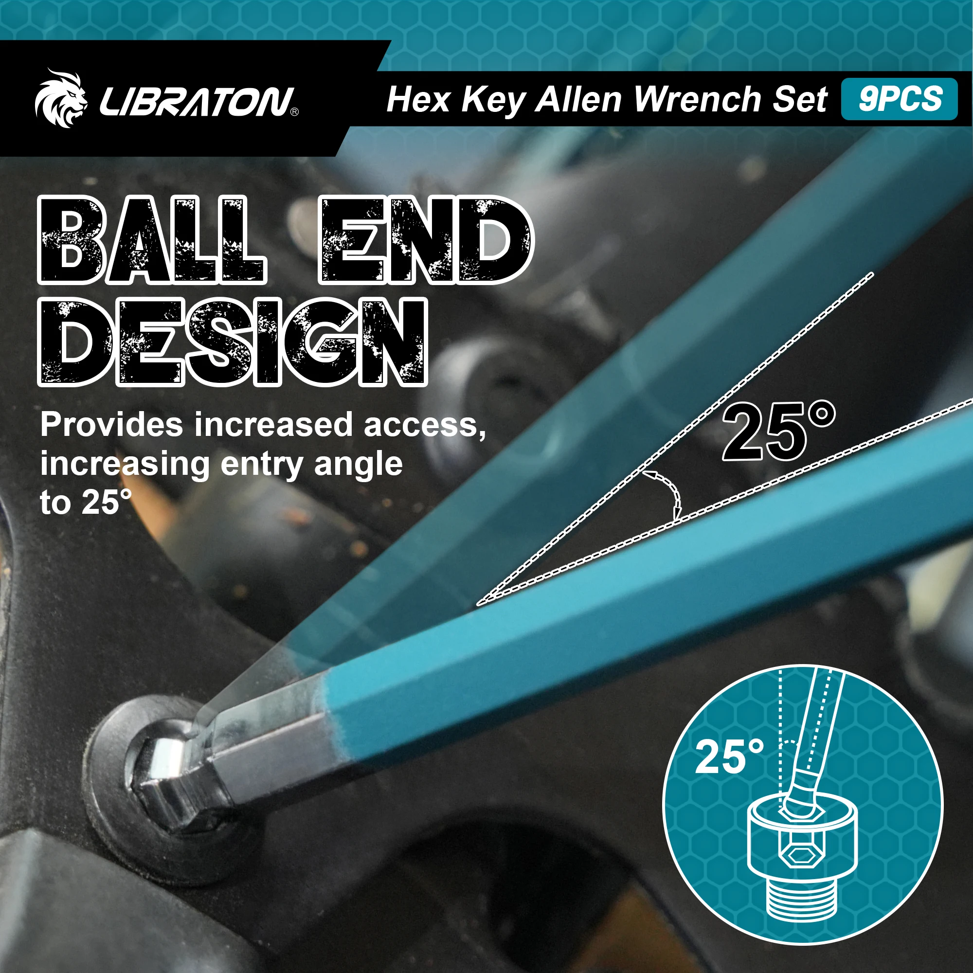 Imagem -04 - Libraton-hex Allen Wrench Grupo Braço Longo Hex Key Conjunto para Bicicleta Reparação de Motocicleta Household Faça Você Mesmo Ball End 1.5 mm 10 mm Metric Pcs