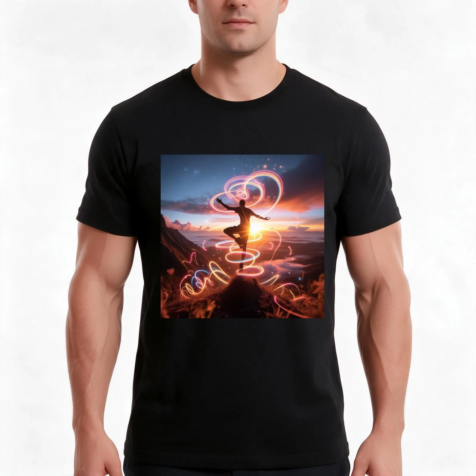 Enlightened Balance T-Shirt Summer Casual Cotton Tee Oversized Streetwear Tops Vintage Graphic Print Loose Fit Short Sleeve