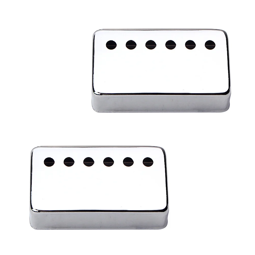 2 Stücke Semi-Open Metall Humbucker Pickup Abdeckungen Silber 6 Löcher Langlebige Leichte E-gitarre Teil Pickup Abdeckung