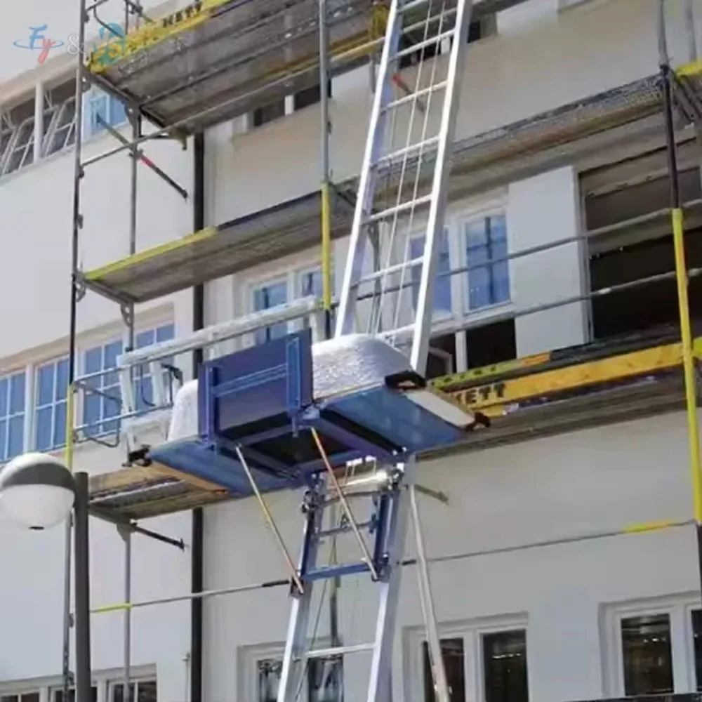 Electric Mobile Small Elevator Hoist, Steel Roofing Ladder Wire Rope Sling Lift For Solar Photovoltaic Panel