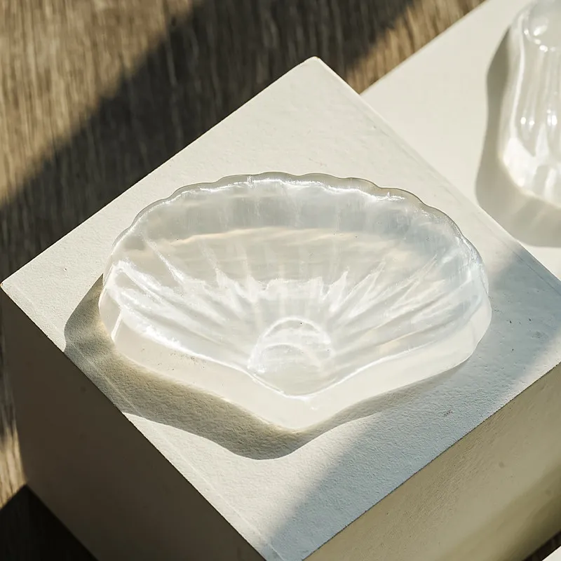 Natural Moroccan Selenite Shell Bowl Crystal Polished Stone Dish for Jewelry Cleansing Charging Plate Energy Reiki Holder