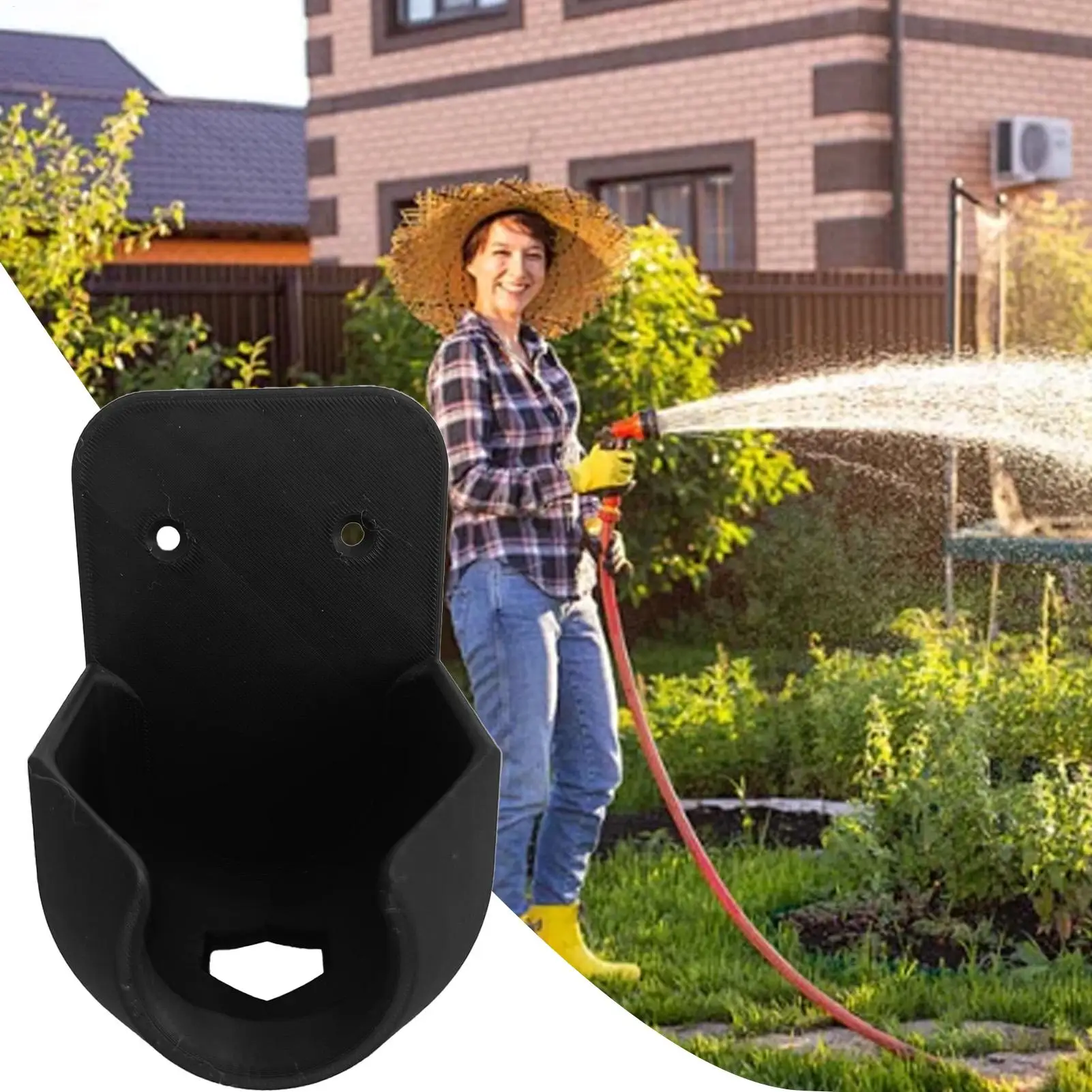 Garden Hose Nozzle Holder Wall-Mounted Hose Attachment Bracket Outdoor Sprinkler Nozzle Mount  for Shed Irrigation Garden Patio