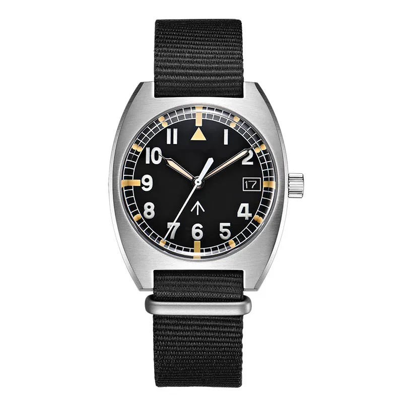 Baltany S2001 36MM W10 Militair Horloge Man Roestvrij Staal Mechanische Horloges Waterdicht Vintage Pilot Automatisch Veldhorloge