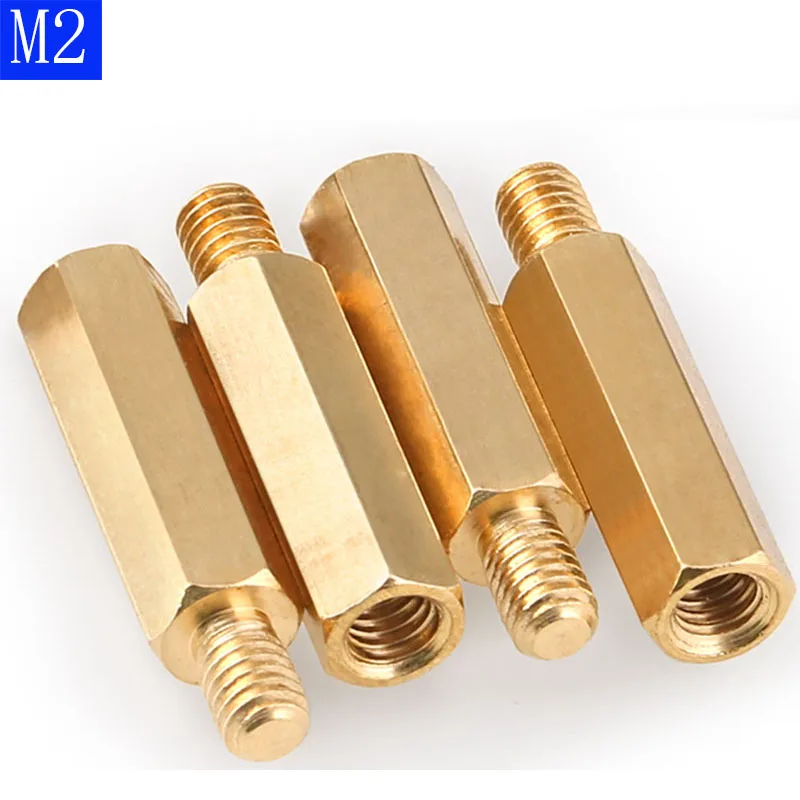 M2 + 3mm Hex Brass Spacer Screw PC Case Motherboard Standoff Riser Female-Male Screws