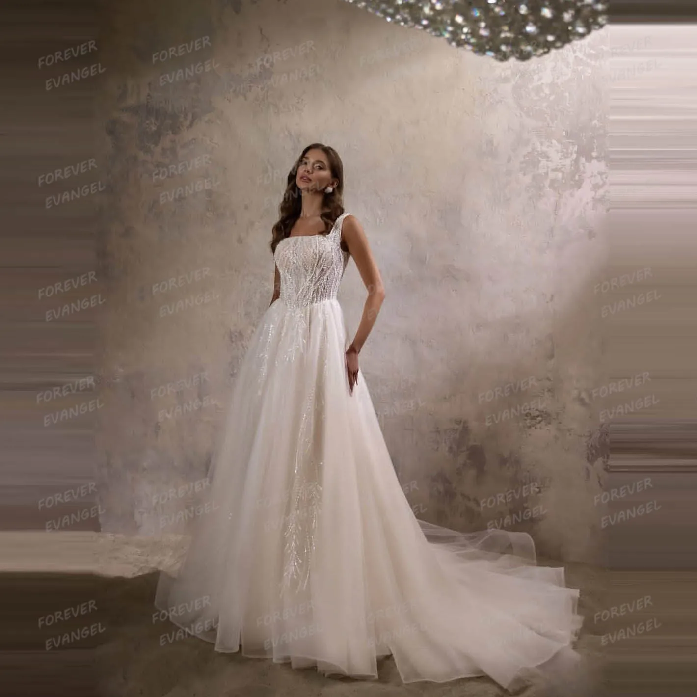 Proste suknie ślubne damskie, fason A, suknie dla panny młodej, seksowna koronka, dekolt łódka, bez rękawów, puszysty tiul, szyte na miarę Vestidos De Novia 2026