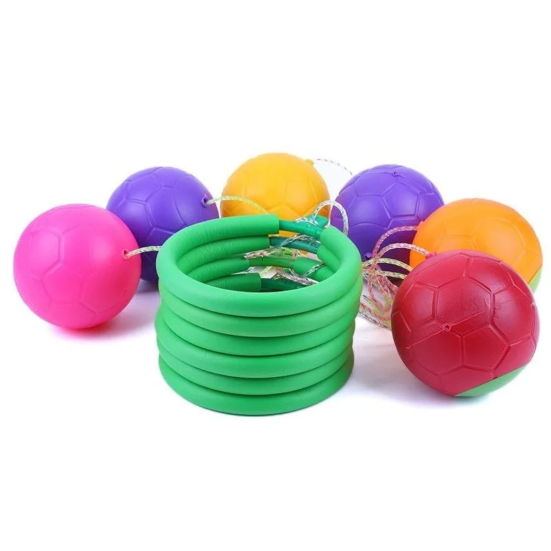 Child Adults Jump Ball Rotation Jump Ring Single Foot Jump Rope Ball Exercise Coordination Balance Kids Outdoor Sports Fun Toy