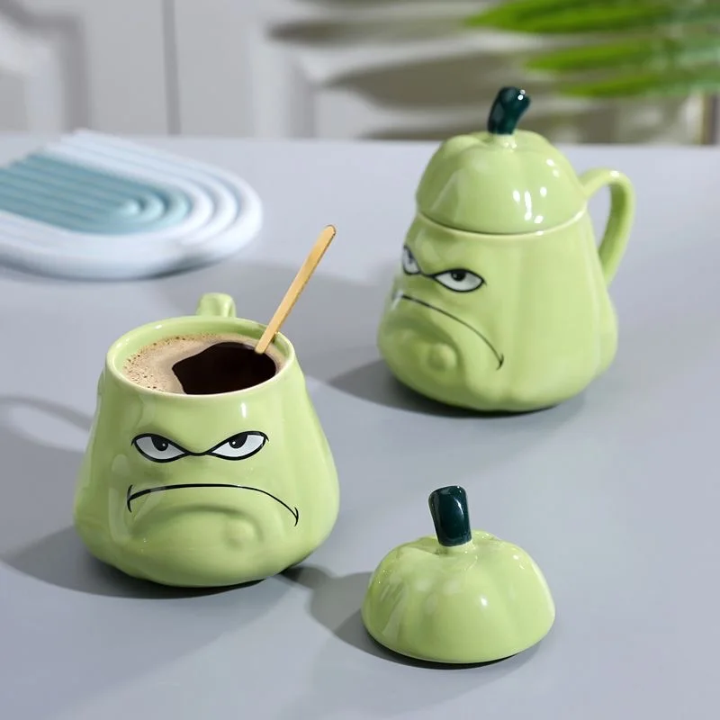 450ml Creative Angry Squash Ceramic Mug Funny Drinking Water Cup Coffee Milk Coffee Tea Personalized Mugs Home Office Decoration