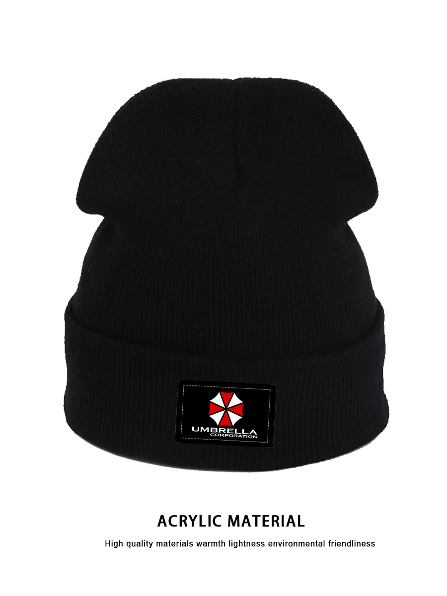 Umbrella Corp LOGO Warm High Elasticity Polyester Knitted Hat Winter Beanie Gorros Sport Leisure Gift Christmas