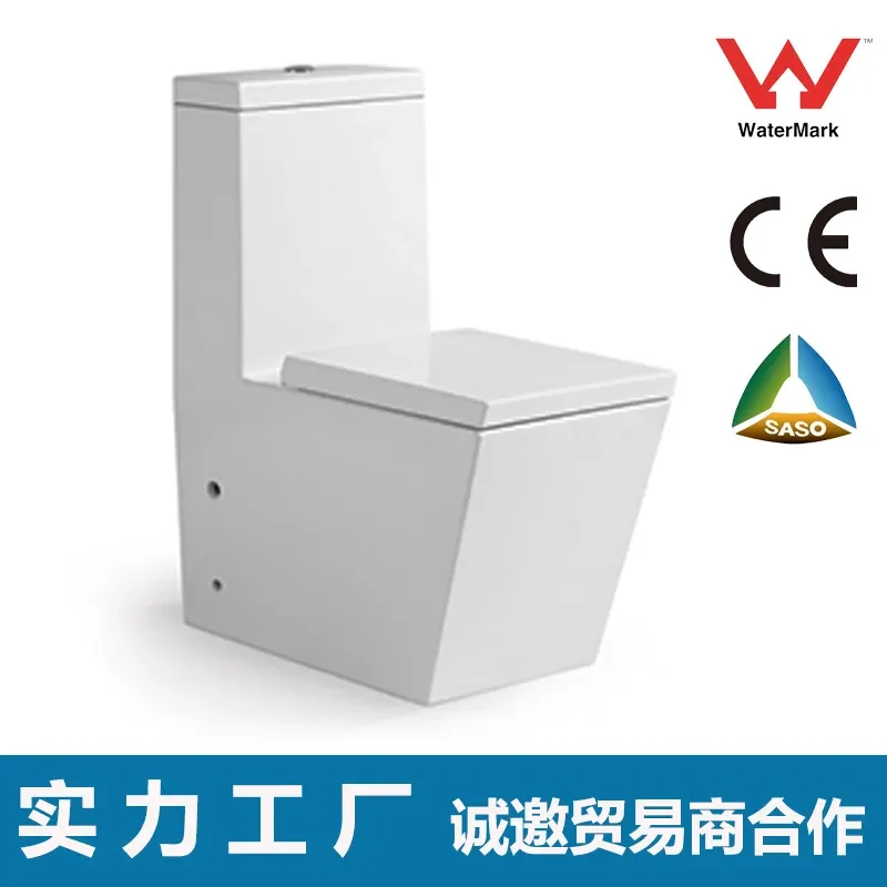 One Piece Toilet Modern Simple Design Water Saving Ceramic WC Bowl CE SASO Certified for Export