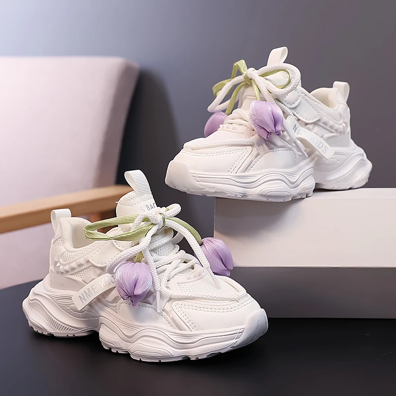 

Children Mesh Sneakers Kids Girls Lightweight Casual Sports Running Shoes New Arrival Soft Sole Summer Breathable Tennis