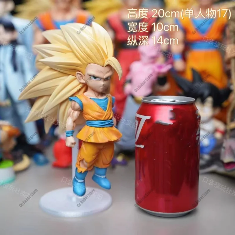 Dragon Ball Figure Q-version Super Saiyan 3 Goku, 20cm/7.87 Inches, Super Saiyan 3 Goku, Action Figure Collectible, Toy Model