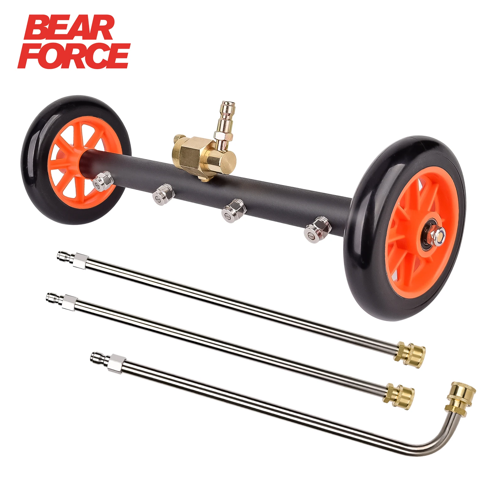 bear-force-2-in-1-undercarriage-pressure-washer-attachment-38cm-15-pressure-washer-water-broom-3-extension-wands-wash-mitt
