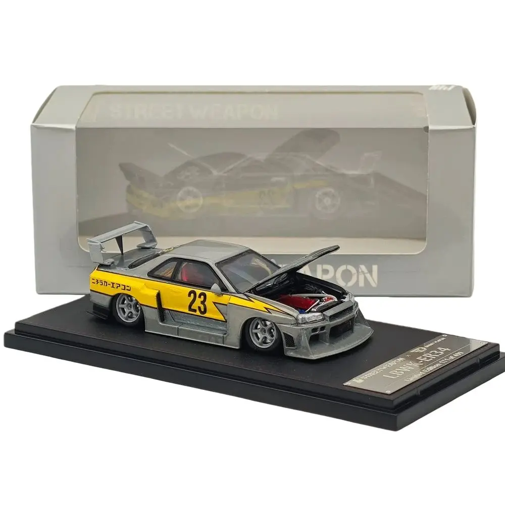 1:64 FOR SW LBWK ER34 #23 Flash Raw Special Version Diecast Model Car Limited Collectible