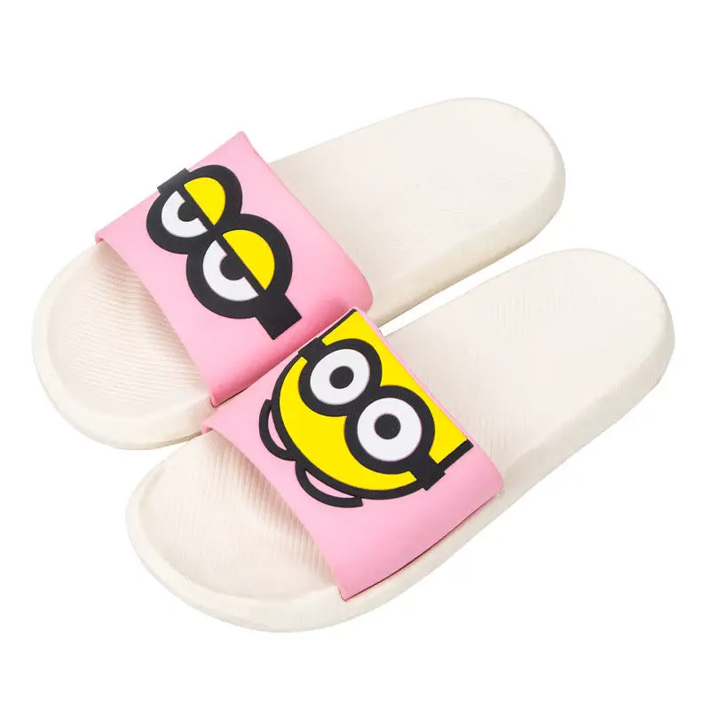 Anime Minions Slippers Cartoon Cute Boy Girl Anti-Slip Comfortable Home Sandals Kawaii Summer Outdoor Beach Shoes Couple Model