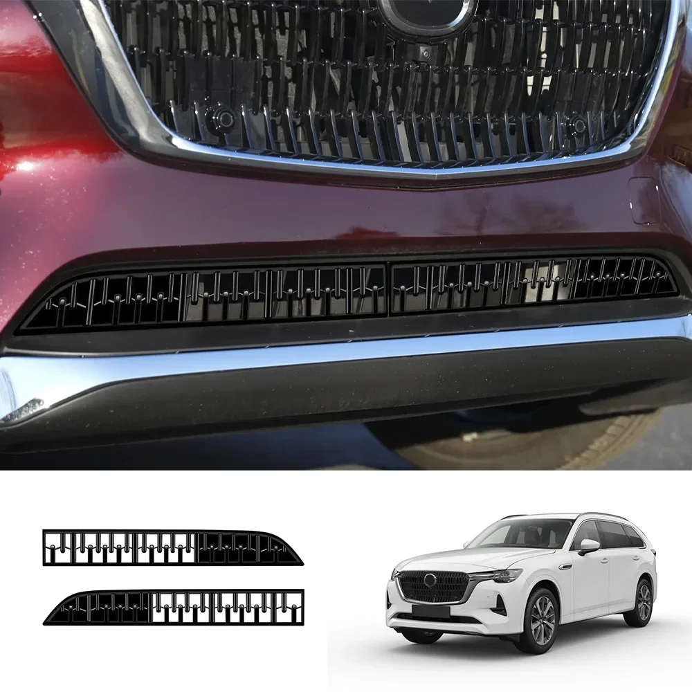 

For Mazda CX60 2022-2024 For CX80 CX90 2024-2025 ABS Black Front Bumper lower middle Grille Grill Cover Trim Car Accessories