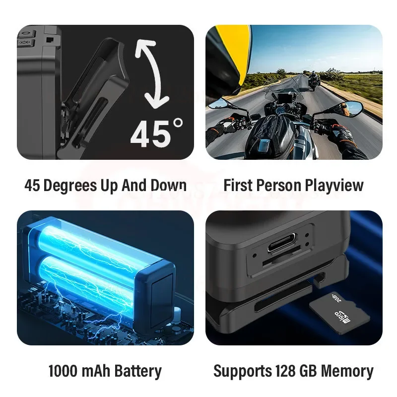 2MP Action Camera Head-mounted Lighting Camcorders 1000mah Built-in Battery Smart Sports Cam LED Headlamp 1080P Video Recorder