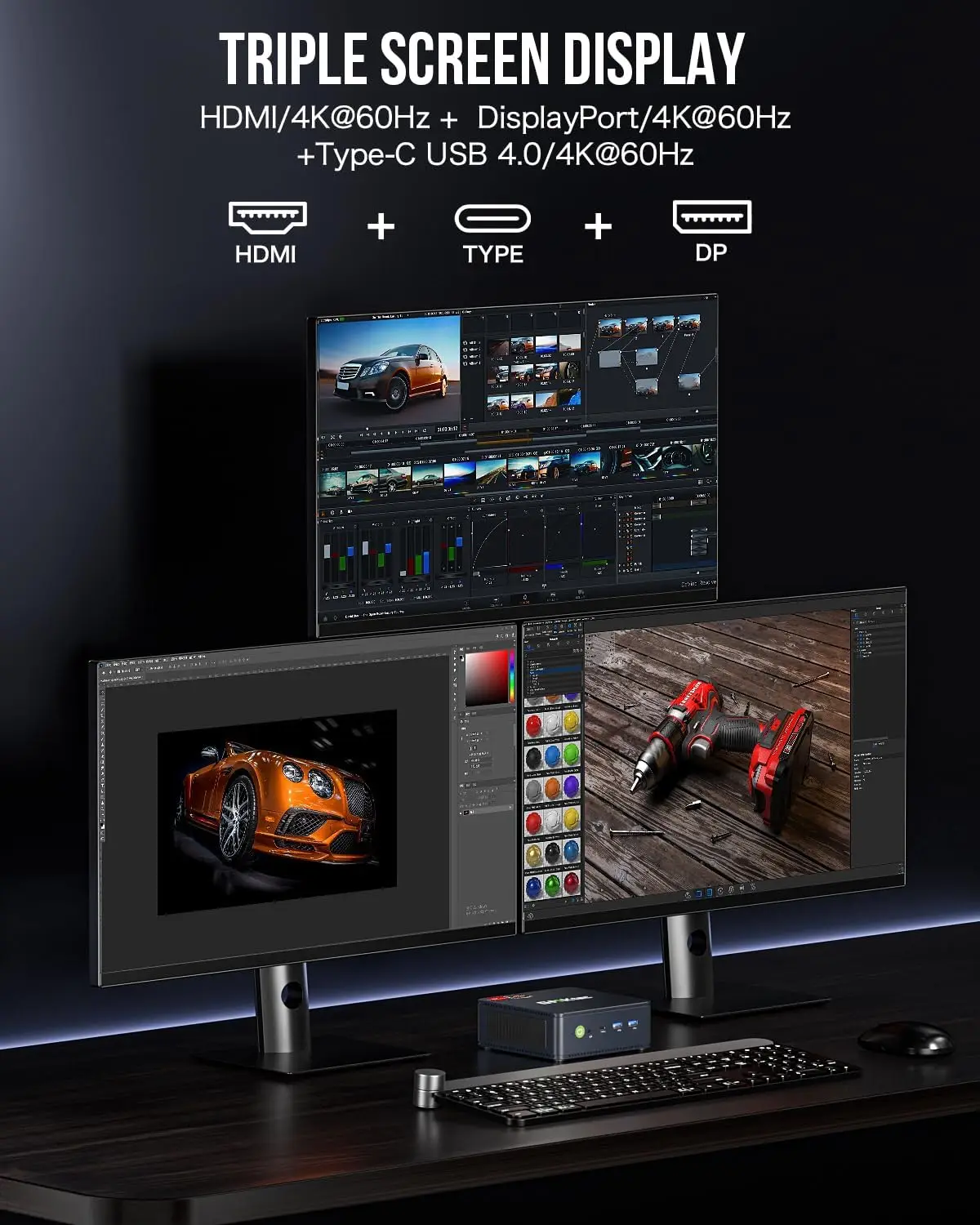 GMKtec Mini PC Ryzen 6600H (actualizado 6600U), computadora de escritorio para juegos M6 Dual NIC LAN 2.5G, AMD R5 6600H (6C/12T hasta 4,50 Ghz),