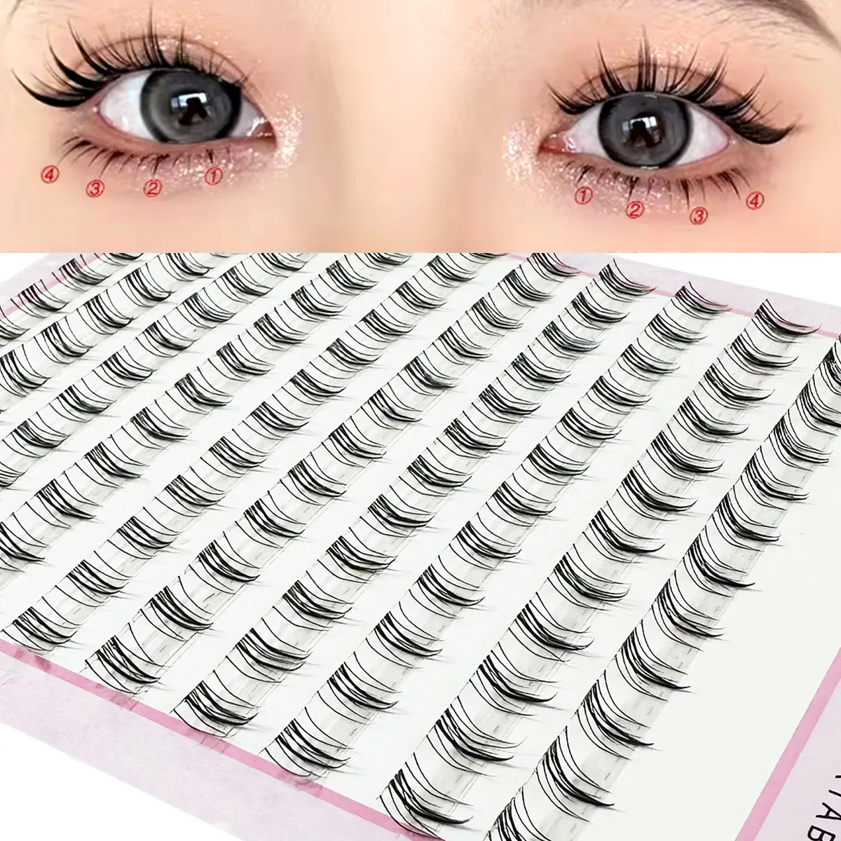 New 10Rows Under Eyelash Large Capacity Cluster Lashes Korean Makeup Natural Look Bottom Lashes