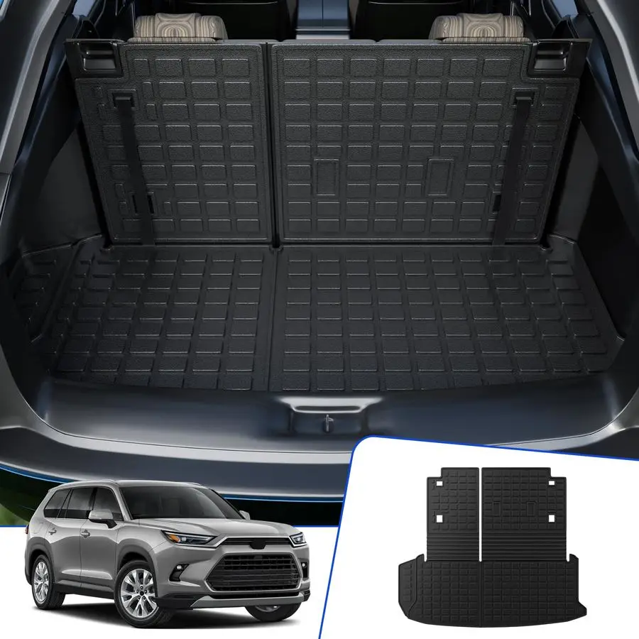 

Cargo Mat Compatible with 2024 2025 2026 Toyota Grand Highlander Cargo Liner Trunk Mat TPE All Weather Back Seat Cover Protector