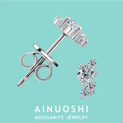 AINUOSHI 925 Silver Earrings Original Certified Moissanite Earring For Girls Women Piercing Pendientes Plata 925 Daily Jewelry