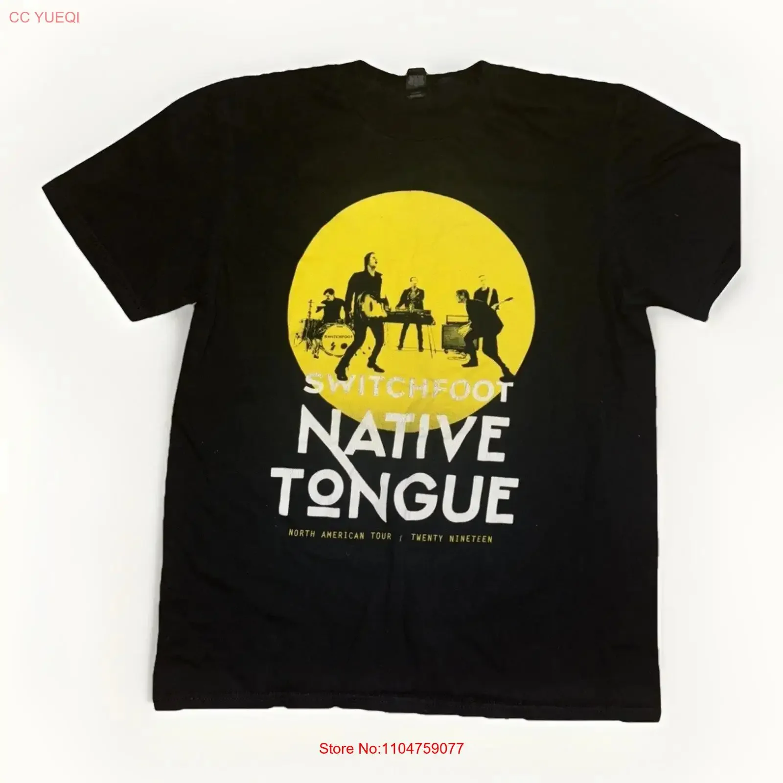 Switchfoot Native Tongue Tour Band T Shirt Black Medium 18x25  vintage Washed streetwear Top For Everyday Wear homme Soft