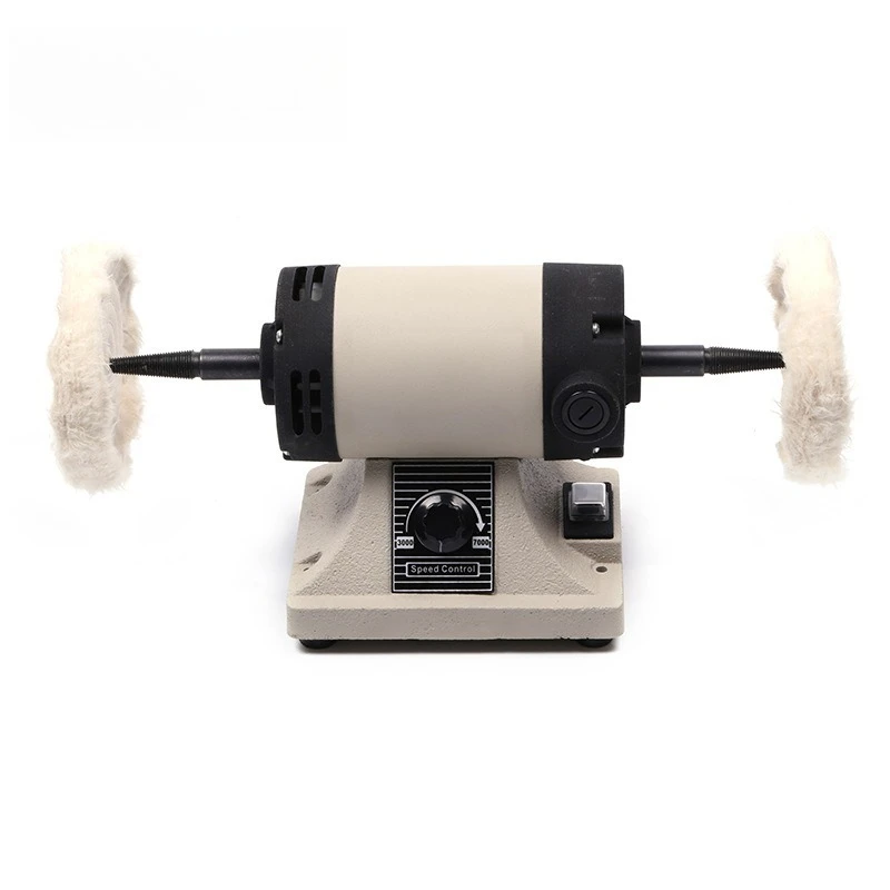 Benchtop Variable Speed Polisher Grinder for Metal Plastic Hardware Stainless Steel Desktop Polishing Grinding Machine