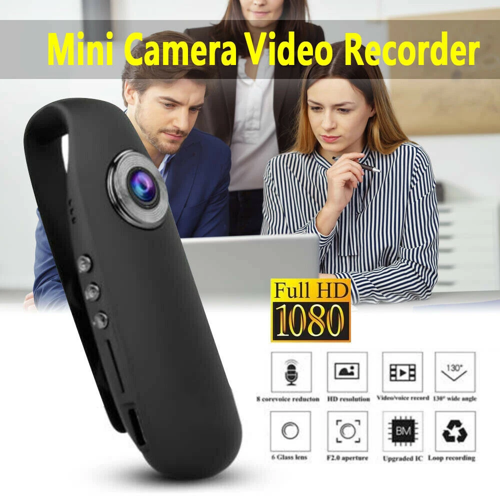 HD 1080P Mini Camera Back Clip Wearable Compact Body Cam Outdoor Security Sports DV Camcorder Motion Detection Video Recorder