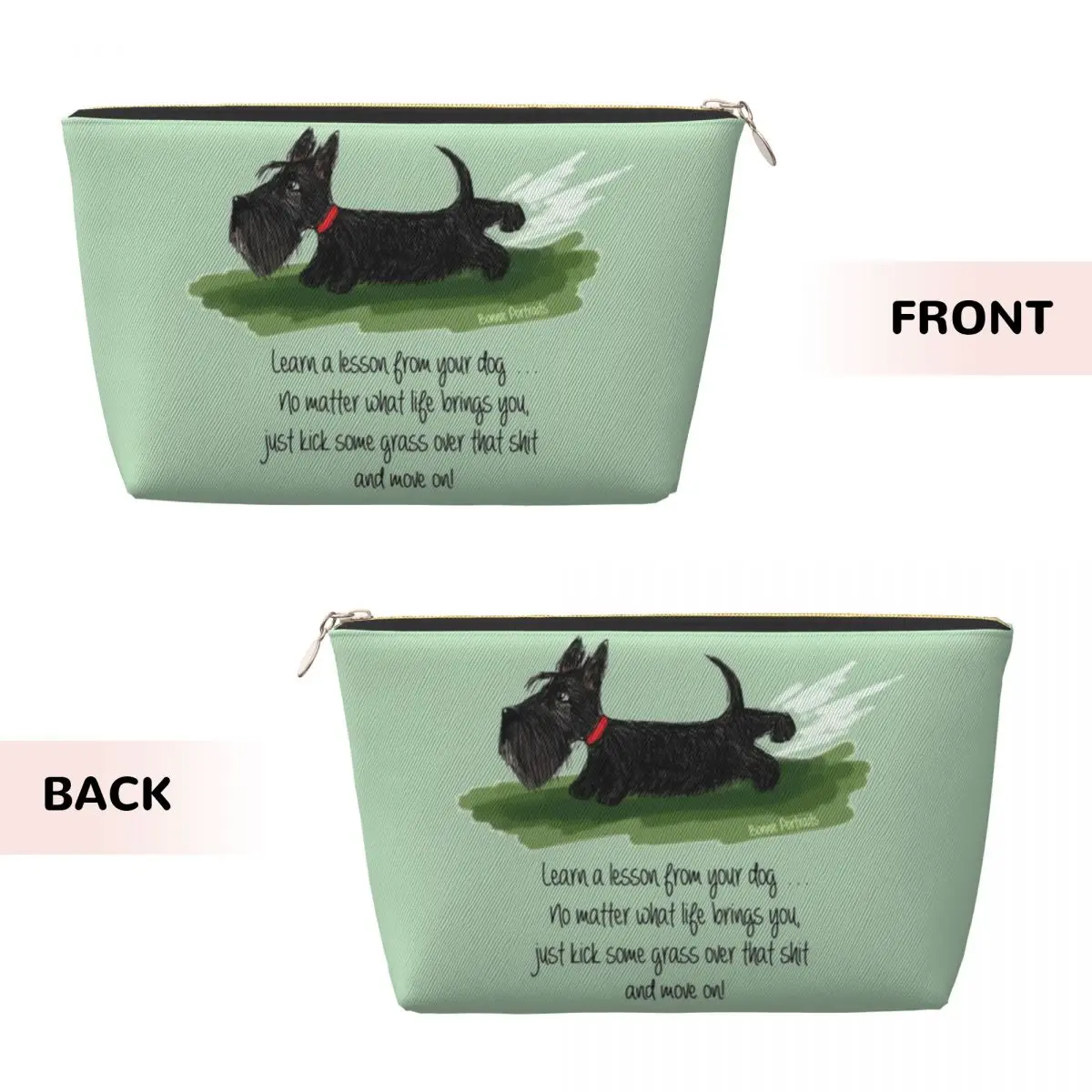 Custom Kawaii Scottie Dog Cosmetic Bag Women Kawaii Large Capacity Scottish Terrier Makeup Case Beauty Storage Toiletry Bags