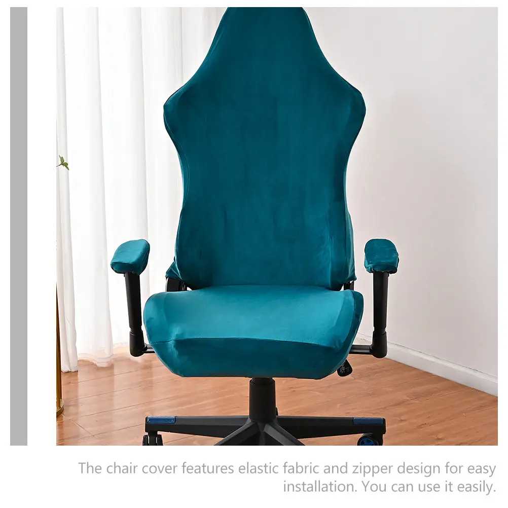 1Set Gaming Chair Cover Elastic Stretch Slipcover for Office Computer Chair with Zipper Easy Fit Wrinkle Resistant Washable