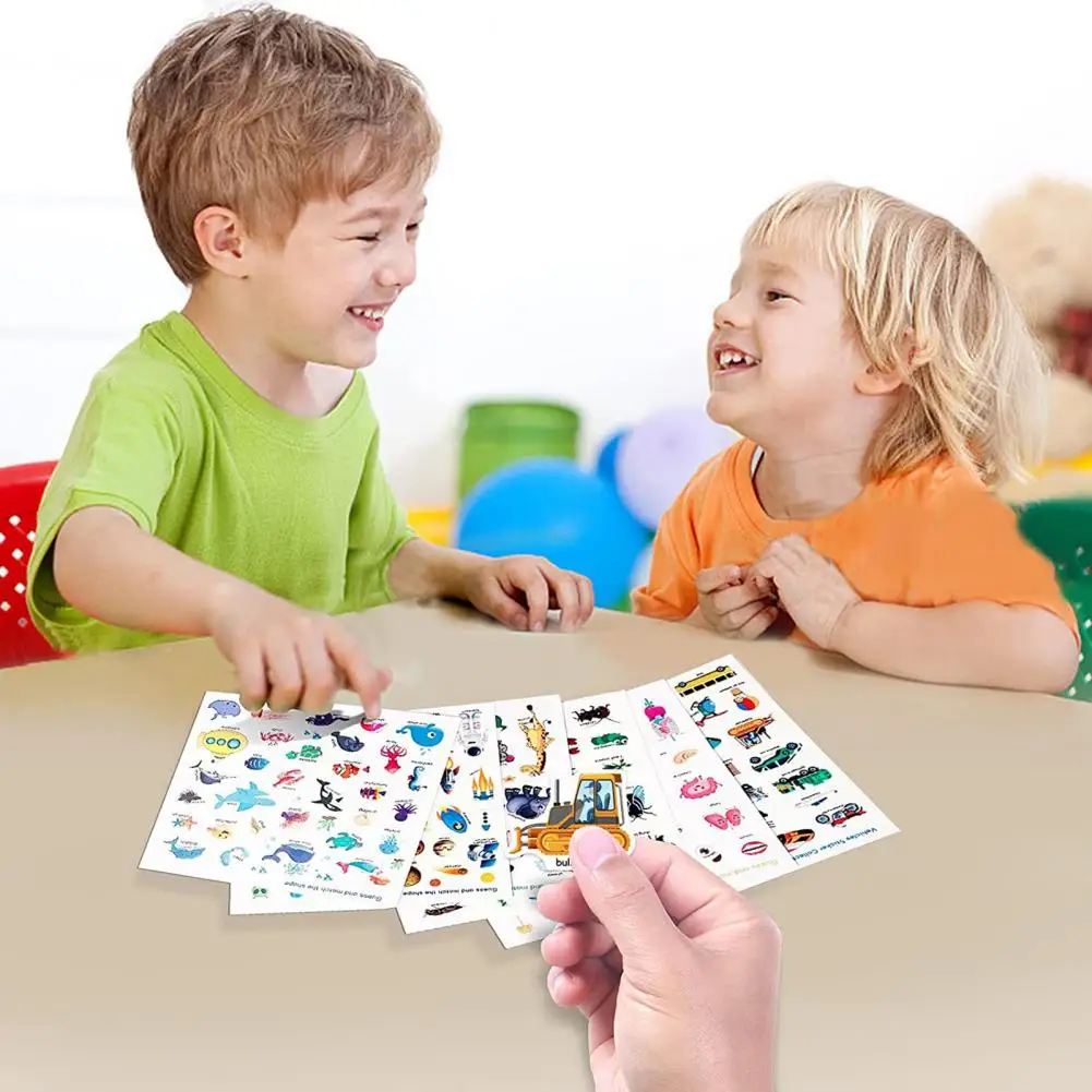 1 Set Cartoon Sticker Book Beautiful Multiple Scenarios Cartoon Children Sticker Book Reusable Kid Sticker Book