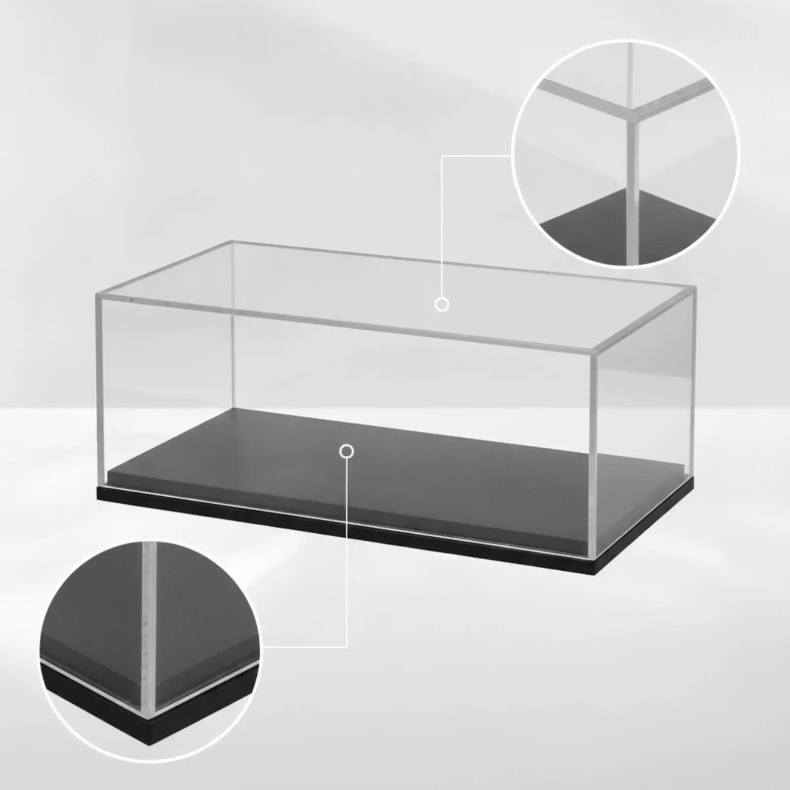4x1:64 Scale Model Car Display Case | No-Assembly, Model Car Case with ebony base, for Shelf 120 X 58 X 45 MM