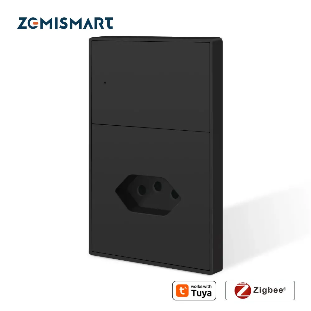 Zemismart 20A Zigbee Brazil Socket Smart Brazilian Wall Outlet Work with Tuya Google Home Smartthings Homekit via M1 Matter Hub