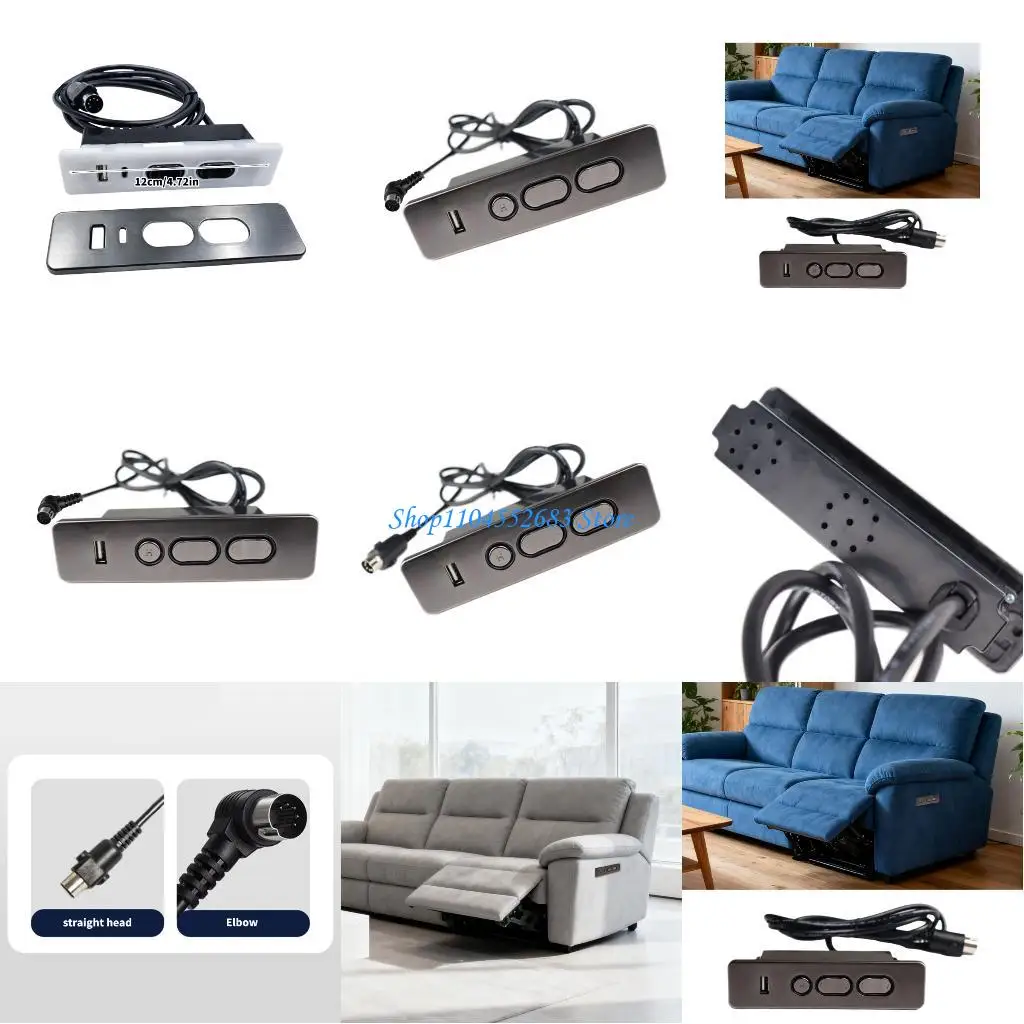 

Y6GD Power Recliner Switches with USB Charging Port Electric Sofa Recliner 5 Button Hand Control Switches Easy to Use
