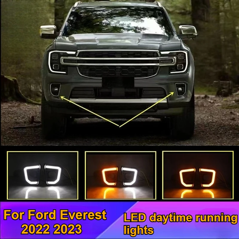 

Для Ford Everest 2022 2023, светодиодные дневные ходовые противотуманные фары, модификация дневных фар, аксессуары