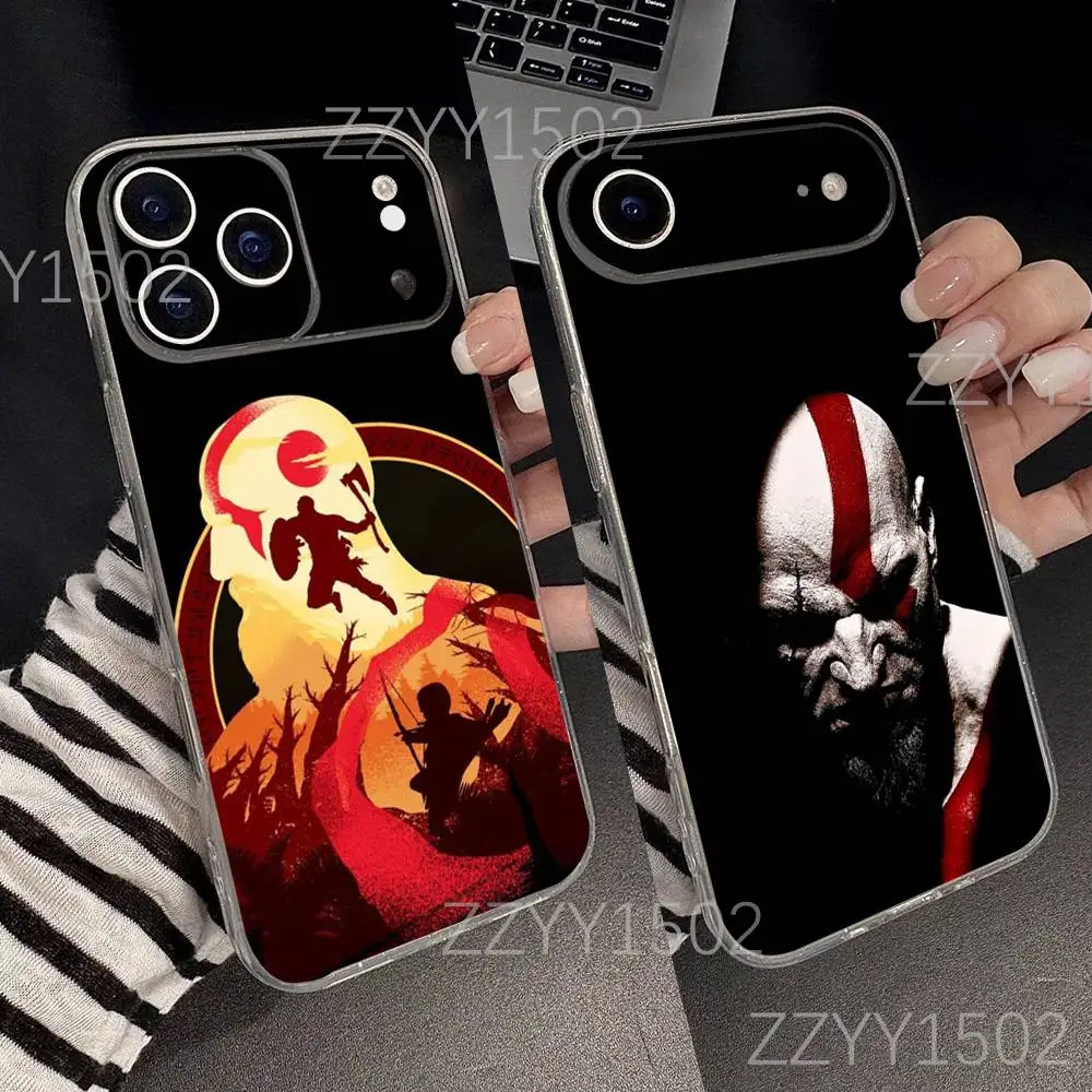 

God Of Wars Kratos For iPhone 17,16,15,14,13,12,11 Pro,Max,Plus,X,XS,XR,SE4,E Mini Transparent Soft Protective Shell