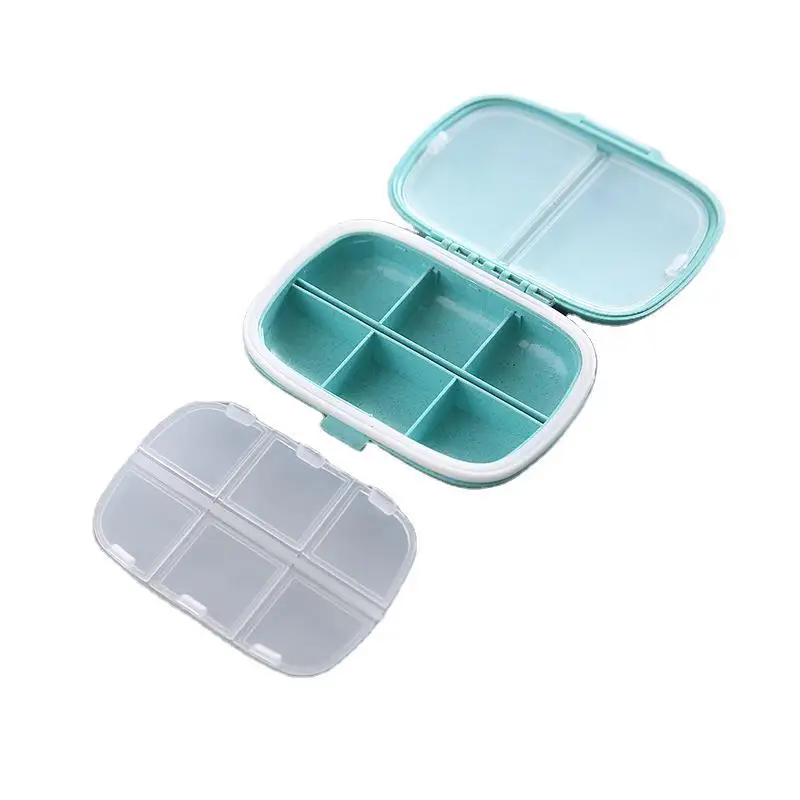 Portable Vitamin Pill Box Cases Organizer Tablet for 7 Days 8 Grids Travel with Large Compartments for Medicine Fish Oils