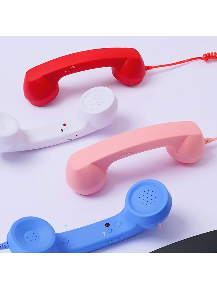 3,5-mm/Type-C Retro-Telefonhörer, strahlungssicherer Telefonhörer mit Mikrofon, für Mobiltelefone, Smartphones