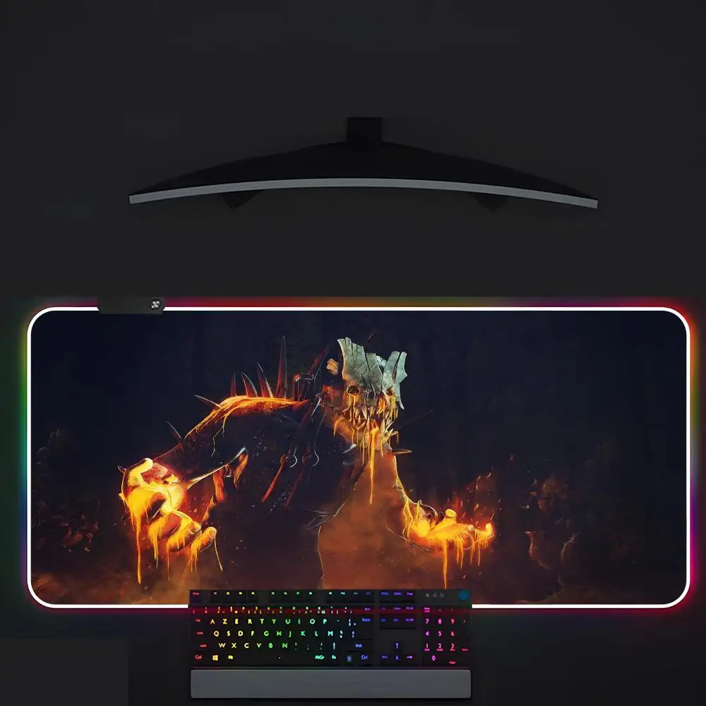Popular Game Dead By D-Daylight Mouse Pad Gamer Luminescence Led Mouse Pad Gaming Table Rgb Deskmat Keyboard Pc Mousepad