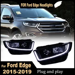 Car Headlights For Ford Edge 2015 2016 2017 2018 2019 LED Car Lamps Daytime Running Lights Dynamic Car Accessories Plug And Play