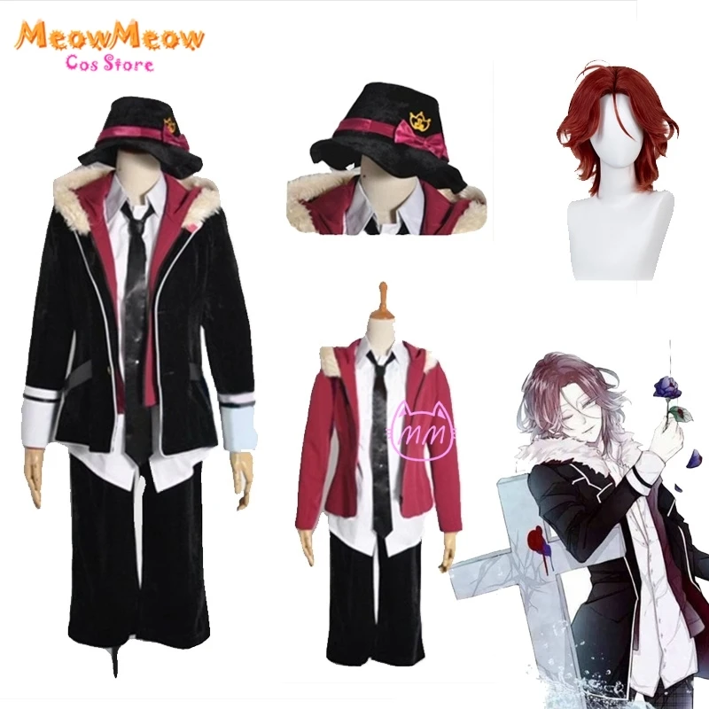 

DIABOLIK LOVERS Cosplay Sakamaki Raito Costume Hat Halloween Fancy Carnaval Party Mens Suit Wig Anime Cosplay Outfit Custom made