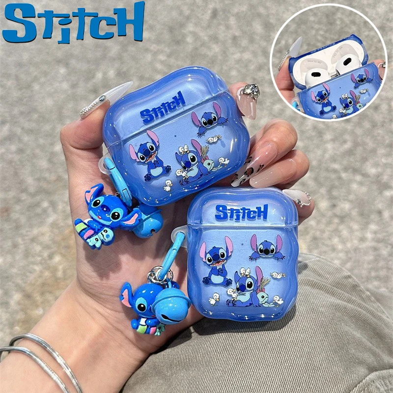 ديزني غرزة الكرتون حقيبة سماعة الاذن مع قلادة ل Airpods 4 3 2 1 Pro Pro2 أنيمي لينة مكافحة قطرة قذيفة لطيف الغطاء الواقي #1