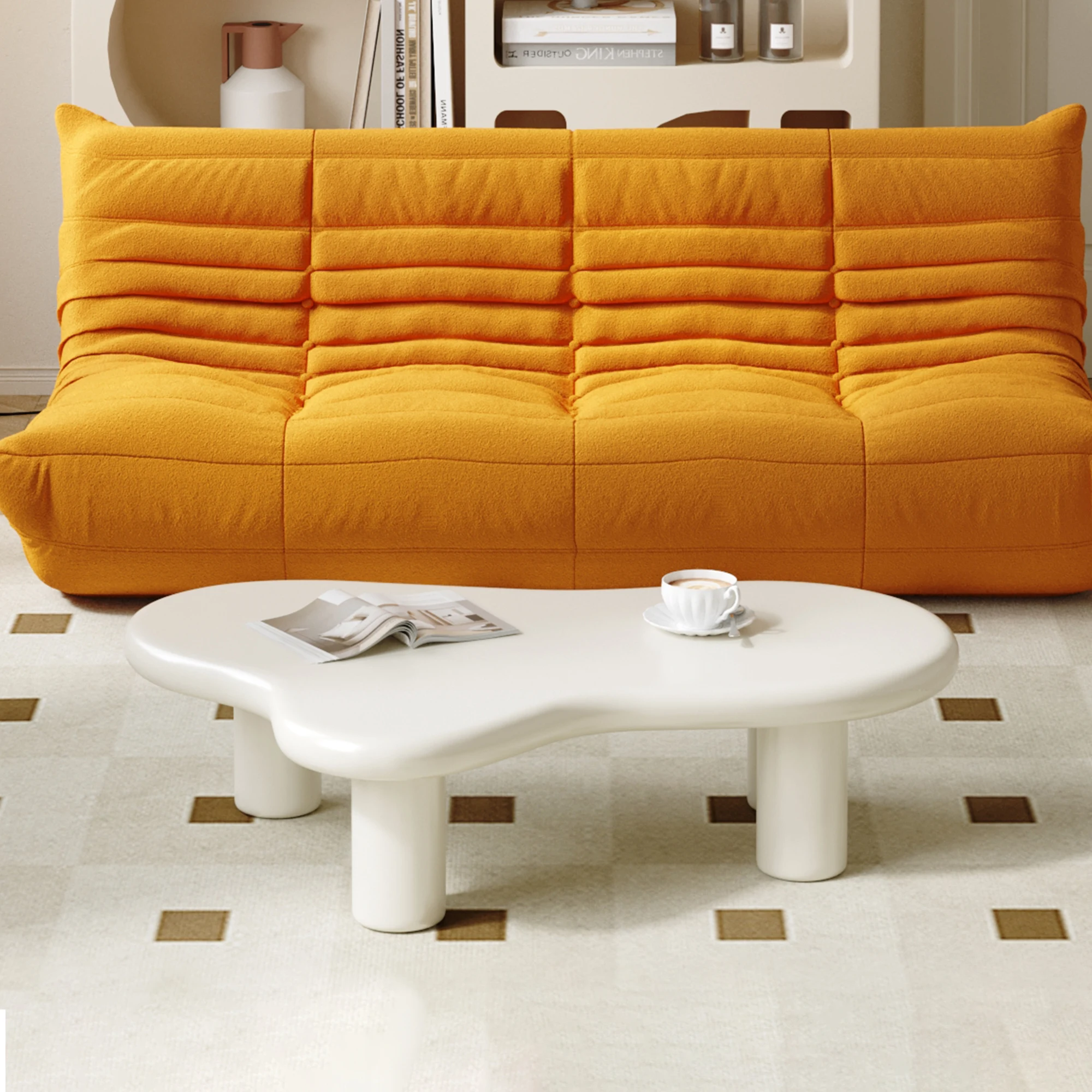 Stock Drop Shipping Nordic Minimalist Mini Unique White Elegant Coffee Table Small Unit Cream Wind Cloud Tea Table