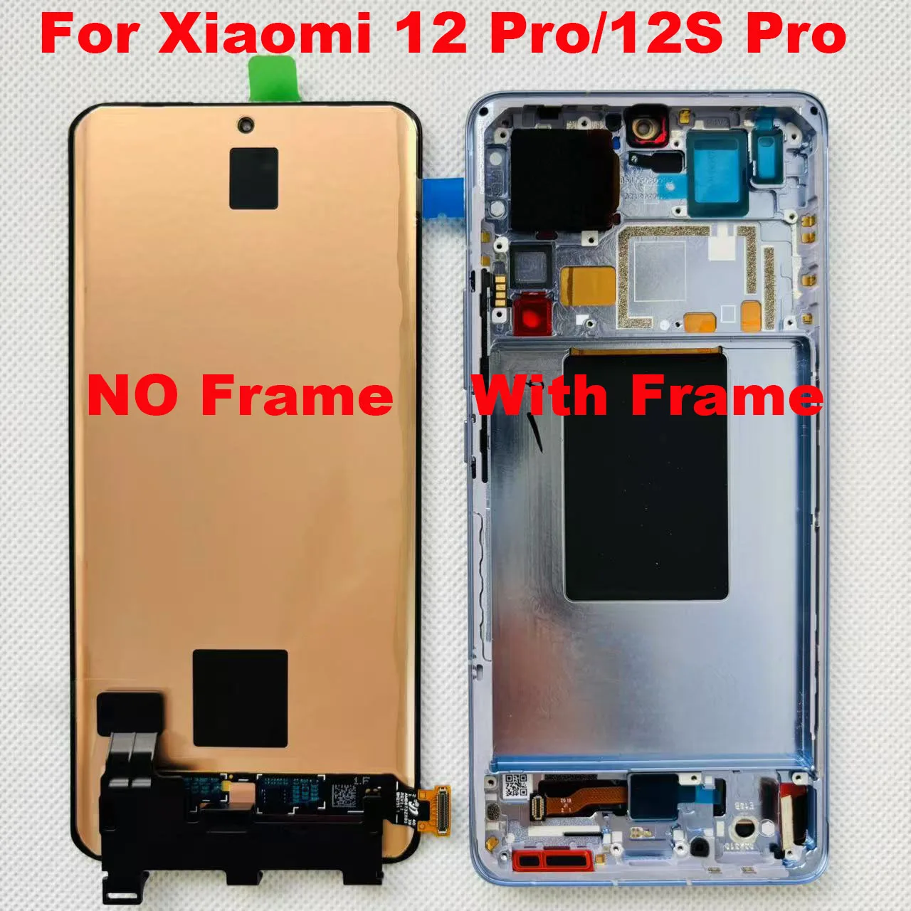 

6.73''AMOLED Original For Xiaomi 12 Pro LCD Display Screen Touch Panel Digitizer Replacement For Xiaomi Mi12S Pro With Frame