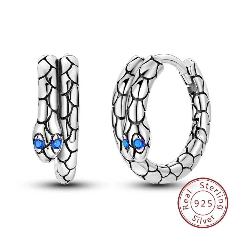 

2025 925 Sterling Silver Earrings Serpentine Ear Loops Hoop Earrings Fit Original 925 Charms For Women Fashion Jewelry Gift