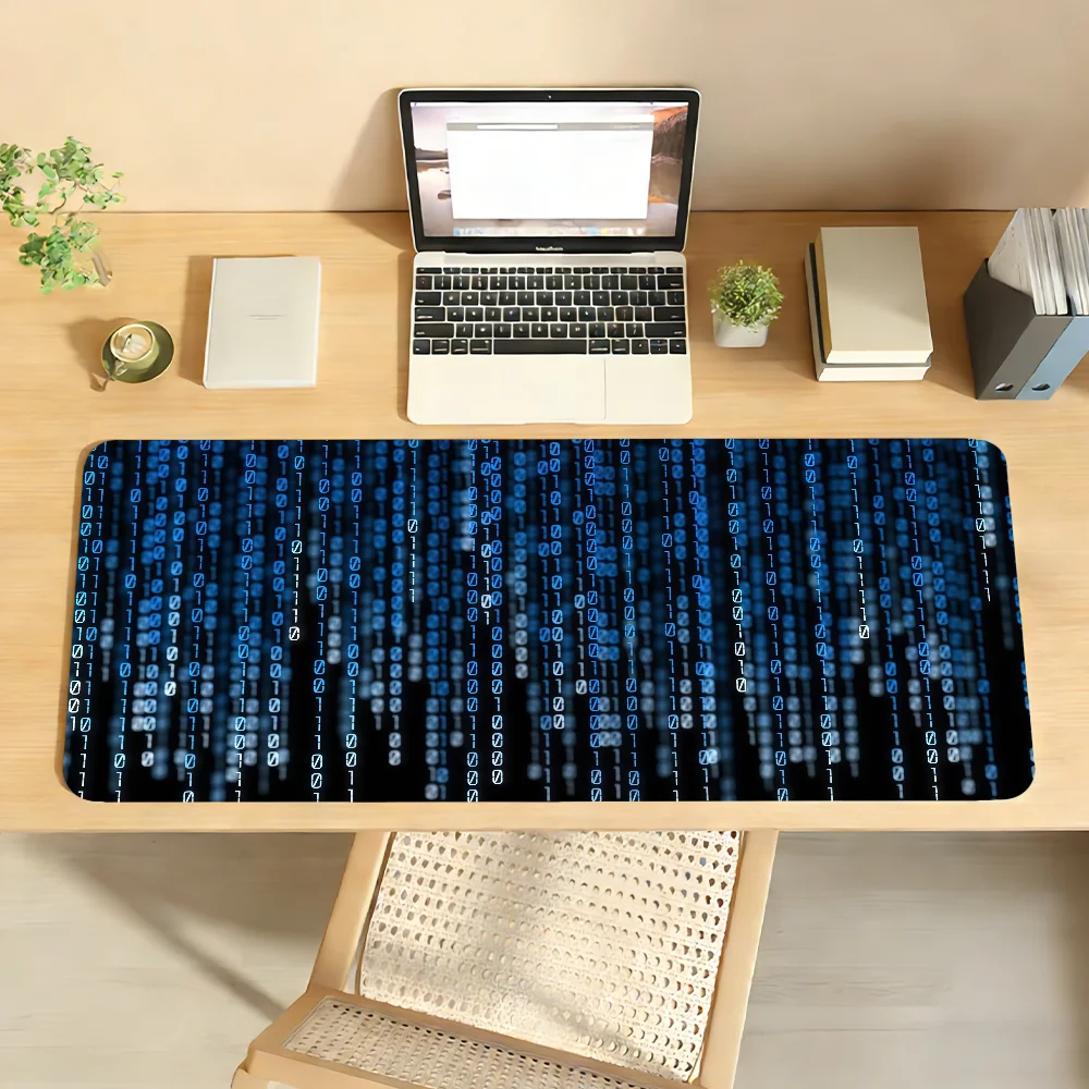 

Binary Code Mouse Pad Non-slip Locking Edge DeskMat PC Laptop Accessories Rubber Office Keyboard Large Game XXL carpet