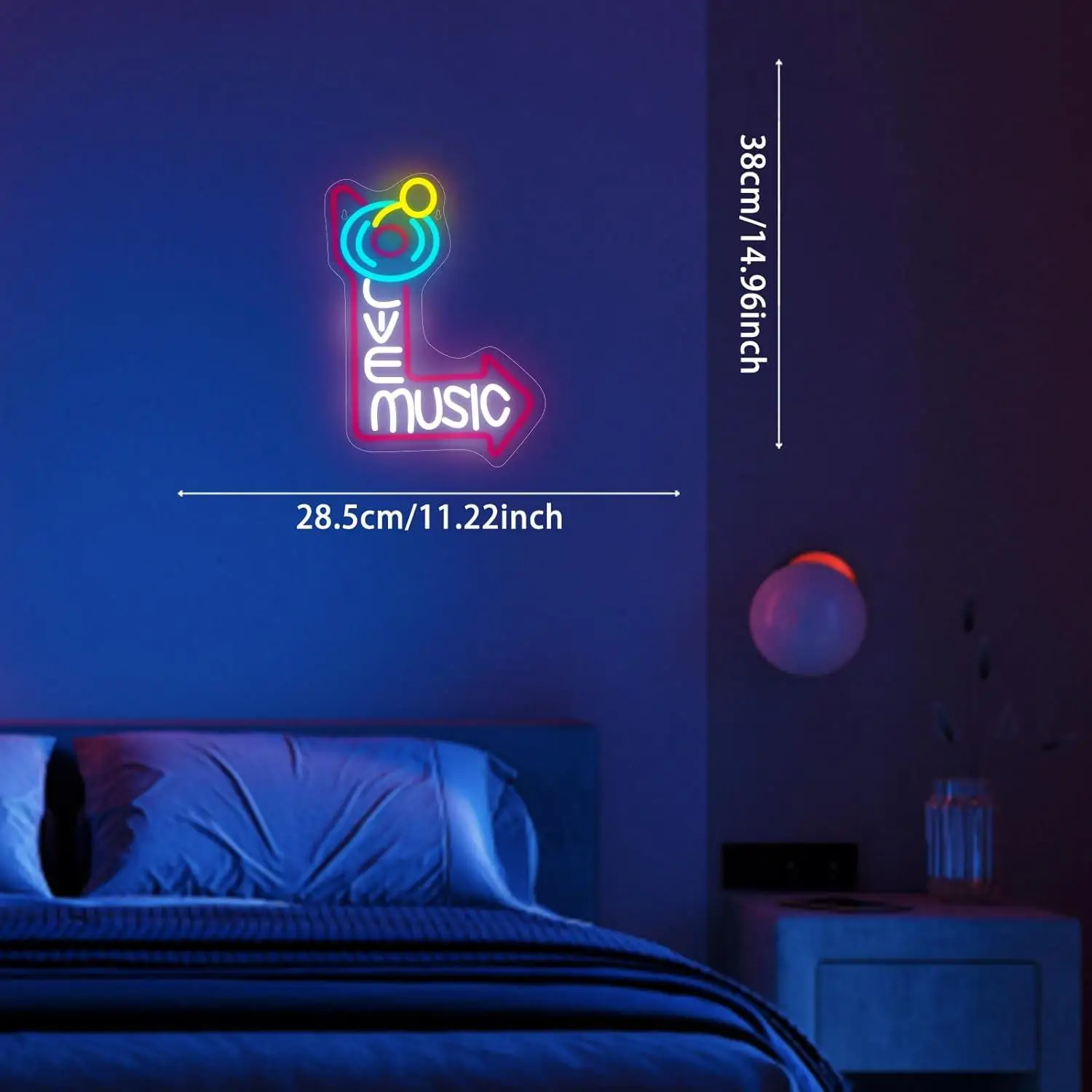 Music Themed Neon Sign USB Dimmable LED Light for Bar Pub Club Cafe Music Studio Party Wall Art Decor Music Party Gifts