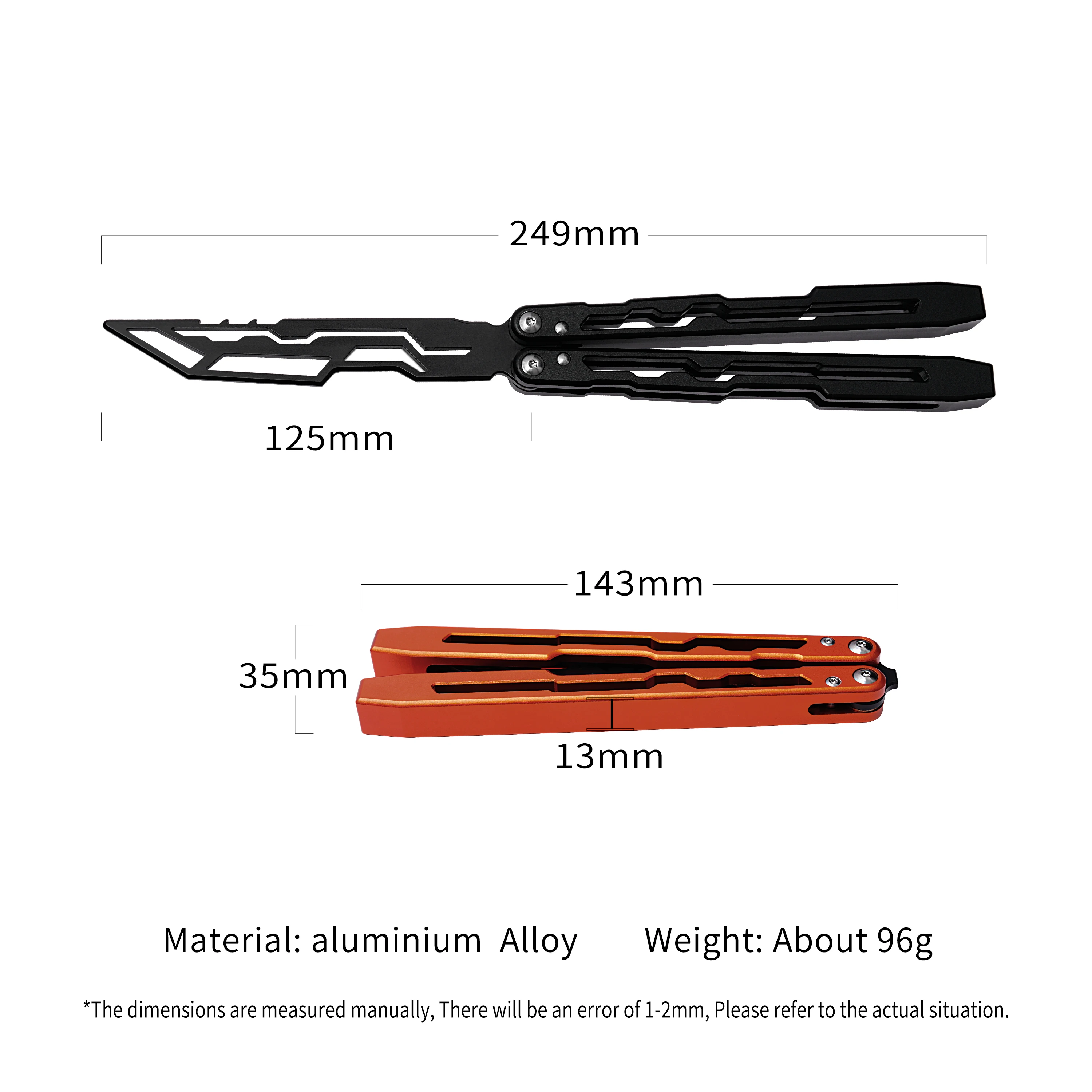 Barison Aluminum Alloy Handle 6061 Aluminum Alloy Handle Foldable Safety Outdoor Novice Practice Handsome Cool Orange